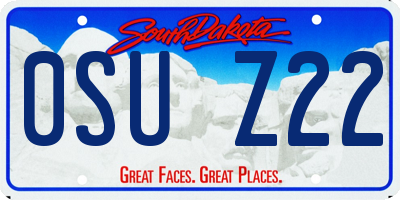 SD license plate 0SUZ22