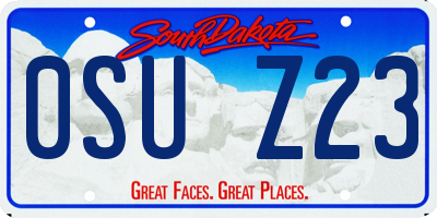 SD license plate 0SUZ23