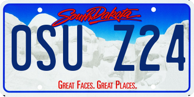 SD license plate 0SUZ24