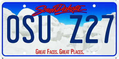 SD license plate 0SUZ27