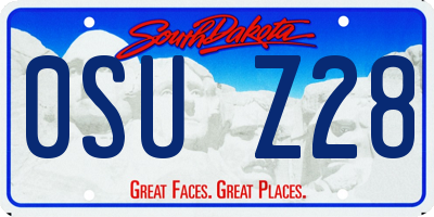 SD license plate 0SUZ28