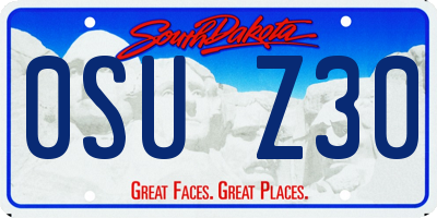 SD license plate 0SUZ30