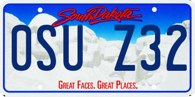 SD license plate 0SUZ32