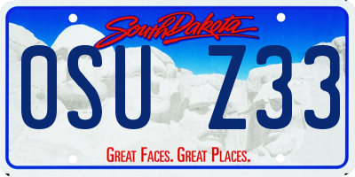 SD license plate 0SUZ33