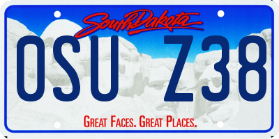 SD license plate 0SUZ38