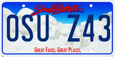 SD license plate 0SUZ43