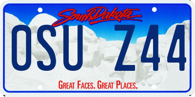 SD license plate 0SUZ44