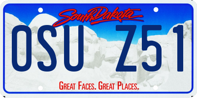 SD license plate 0SUZ51