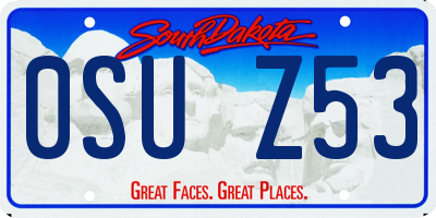 SD license plate 0SUZ53