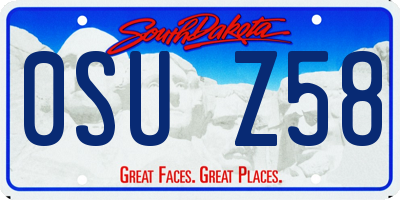 SD license plate 0SUZ58