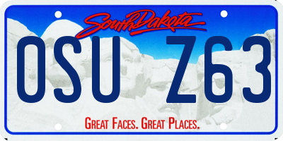 SD license plate 0SUZ63