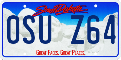 SD license plate 0SUZ64
