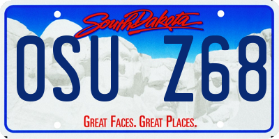 SD license plate 0SUZ68