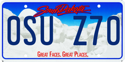 SD license plate 0SUZ70