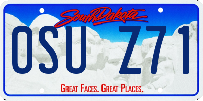 SD license plate 0SUZ71