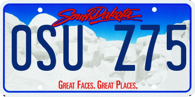 SD license plate 0SUZ75