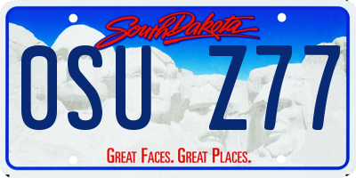 SD license plate 0SUZ77