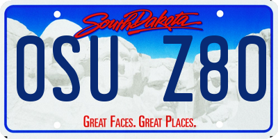 SD license plate 0SUZ80