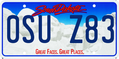 SD license plate 0SUZ83