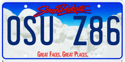 SD license plate 0SUZ86