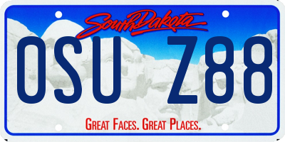 SD license plate 0SUZ88