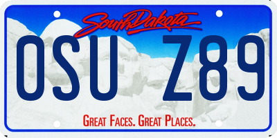 SD license plate 0SUZ89