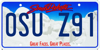 SD license plate 0SUZ91