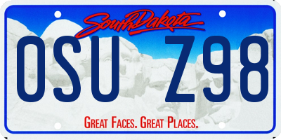 SD license plate 0SUZ98