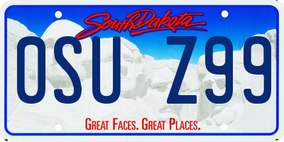 SD license plate 0SUZ99