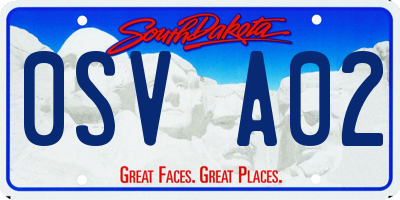 SD license plate 0SVA02