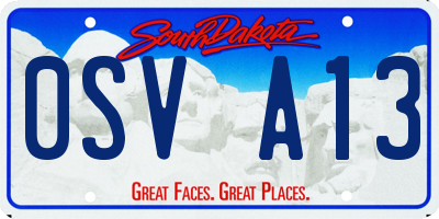 SD license plate 0SVA13