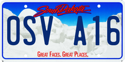 SD license plate 0SVA16