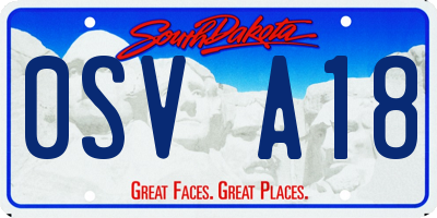 SD license plate 0SVA18
