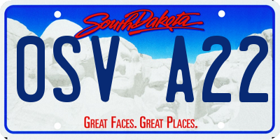 SD license plate 0SVA22