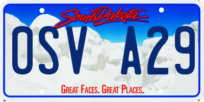 SD license plate 0SVA29