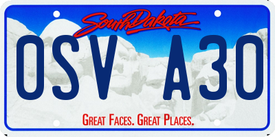 SD license plate 0SVA30