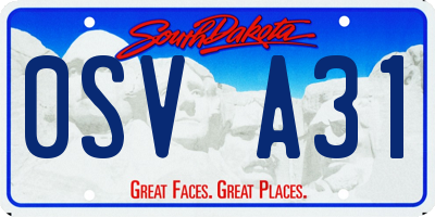 SD license plate 0SVA31