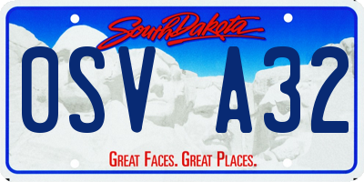SD license plate 0SVA32