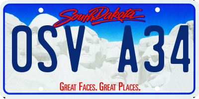 SD license plate 0SVA34