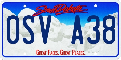 SD license plate 0SVA38