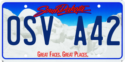 SD license plate 0SVA42