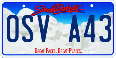 SD license plate 0SVA43