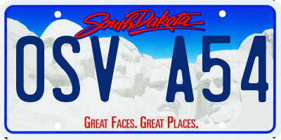 SD license plate 0SVA54