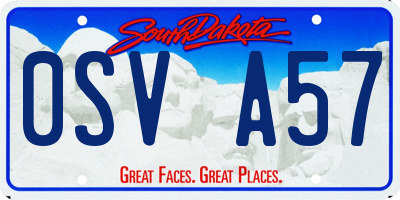 SD license plate 0SVA57