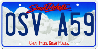SD license plate 0SVA59