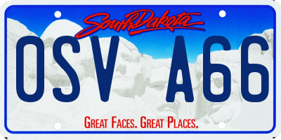 SD license plate 0SVA66