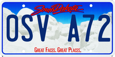 SD license plate 0SVA72