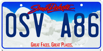 SD license plate 0SVA86
