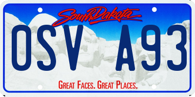 SD license plate 0SVA93