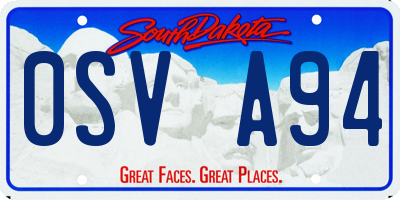 SD license plate 0SVA94